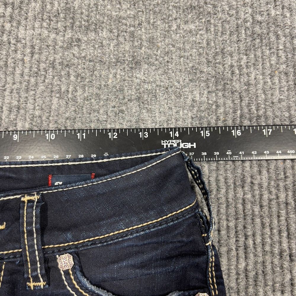 Silver Jeans Women Pant 27x31(28x30) Suki Mid Slim Boot Super Stretch Dark Wash - Picture 15 of 16